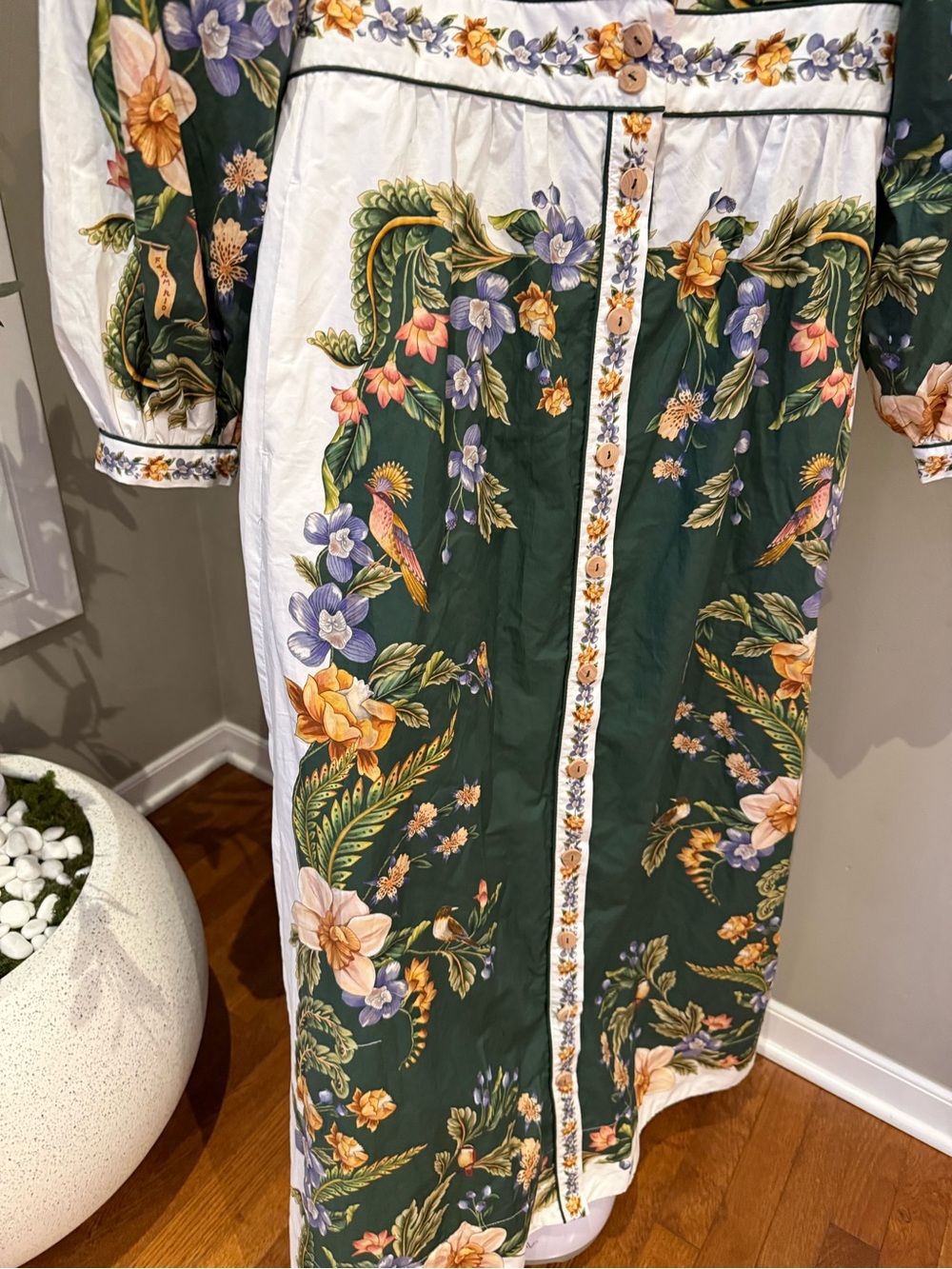 Farm Rio Nature green long sleeve floral Maxi dress - Picture 4 of 11